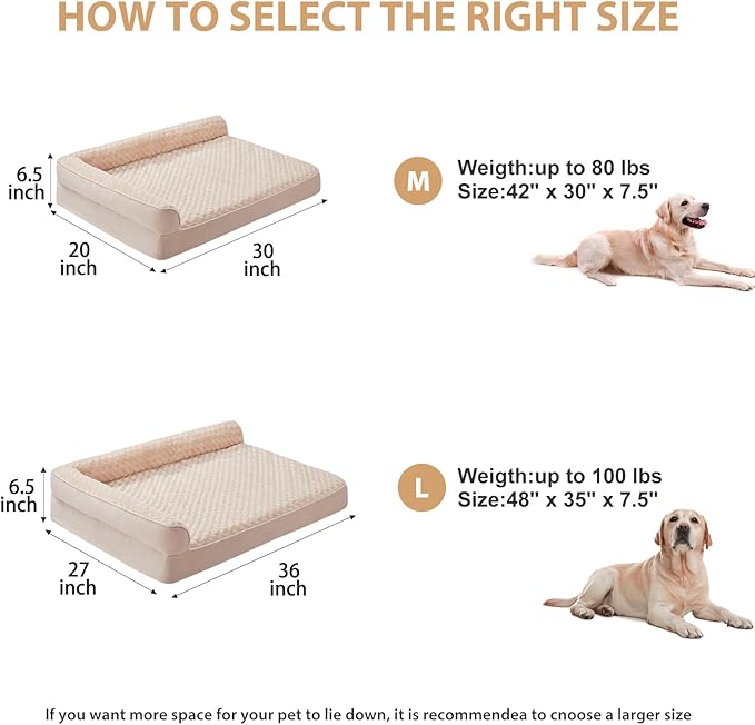 BFPETHOME Orthopedic Dog Beds for Large Dogs-Waterproof Sofa Dog Bed with Removable Washable Cover, Large Pet Bed with Waterproof Lining and Nonskid Bottom,Pet Bed for Dogs-PawvioPets