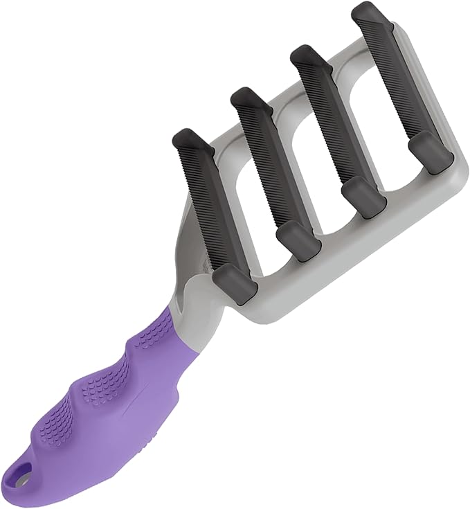 FUR4 deShedding Tool for Long Hair Cats - Innovative Cat Grooming Brush with 4 Composite Carbon Fiber Edges for Effective Fur Removal - Cat Hair Deshedder Brush for a Comfortable Grooming Experience-PawvioPets