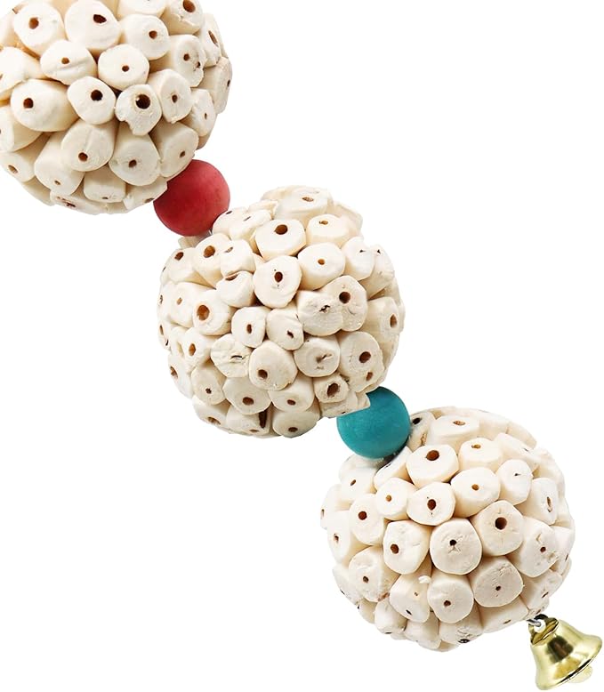 Bird Chewing Toy, Bird Sola Ball Toy with Bell, Bird Cage Accessories, Cage Toys for Cockatiel Parakeet Parrot Budgies Rat Hamster Chinchilla Rabbit Bunny African Grey-PawvioPets