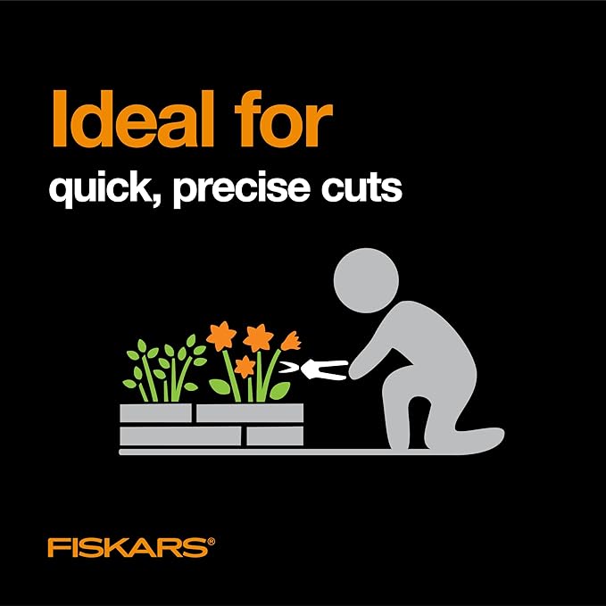 Fiskars 6" Pruning Scissors (2-Pack) for Flowers, Buds, Weeds and Small Plants, Garden Snips with Resin Resistant Nonstick Stainless Steel Blades, Gardening Trimmers with Comfortable Handle-PawvioPets