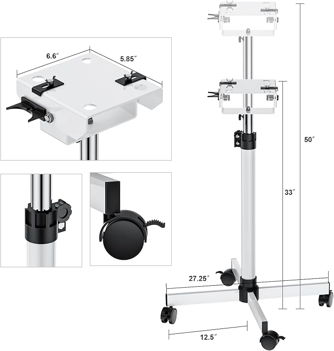 Burano Dog Dryer Stand, 4.3HP Variable Air Speed & Heat Pet Dryer with Stand, High Velocity Dog Pet Stand Grooming Dryer, Fluffy Dry-PawvioPets