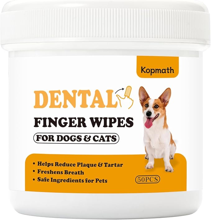 Finger Brushes for Dental Care of Pets, Teeth Cleaning Finger Wipes, Dog Dental Wipes, Reduce Plaque & Tartar, Freshen Breath, Safe & Natural Pet Dental Wipes for Dogs Teeth-PawvioPets