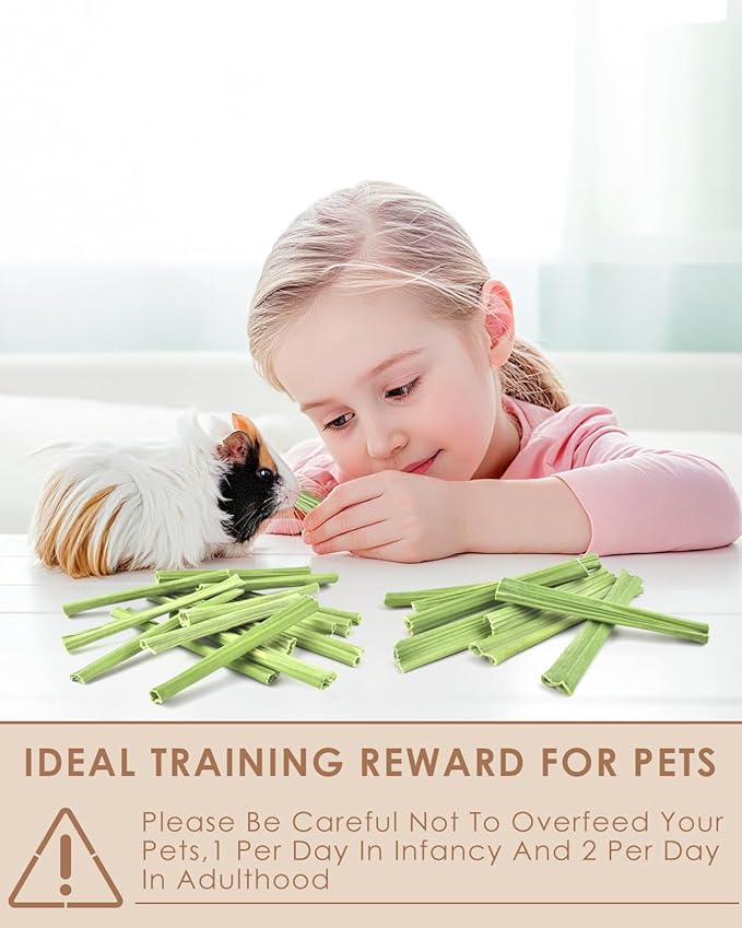 Bissap 25 PCS Guinea Pigs Chew Sticks, Natural Papaya Stems Bunny Chews Treats for Hamsters Chinchillas Small Animals Organic Molar Chewing Snack-PawvioPets