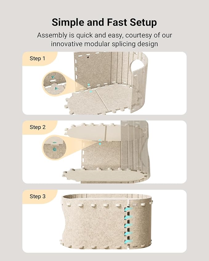 DownyPaws Cat House for Indoor Cats, Cat Bed Cave for Multiple & Large Cats Up to 22 Lbs, Scratch Resistant, Foldable Peekaboo Kitten Caves Tunnel Enclosed Bed, PeekaPurr, Cream-PawvioPets