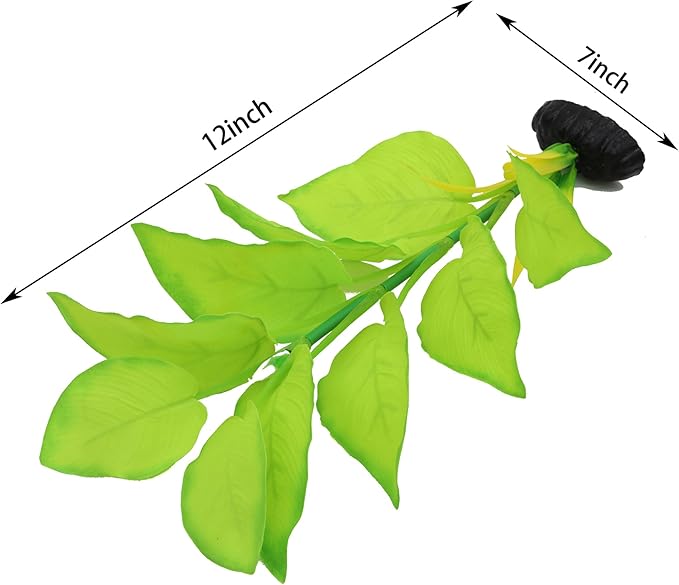 2-Pack 12 Inch Aquarium Silk Aquarium Plants, Artificial Plastic Plant for Small Tank, Goldfish, Fish Hides (Light Green, 12 Inch)-PawvioPets