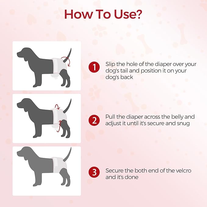 Disposable Female Dog Diapers, 40 Count, S (Waist 16.9”-19.7”), Wetness Indicator, Ultra Protection, Leak Proof, Super Absorbent, Soft-PawvioPets