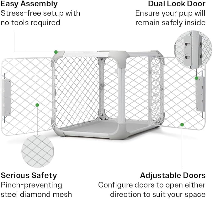 DIGGS Evolv Dog Crate - Slim, Durable Dog Kennel with Removable Ceiling Panel and Modular Design - Safe, Stylish, and Convenient (Ash, Small)-PawvioPets