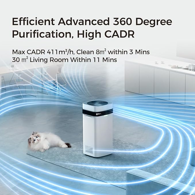 Airdog X5 Pet Air Purifier – TPA Technology Up to 20X More Effective than HEPA, Ideal for Rooms Up to 1614 sqft - Washable Filter and Whisper Quiet-PawvioPets