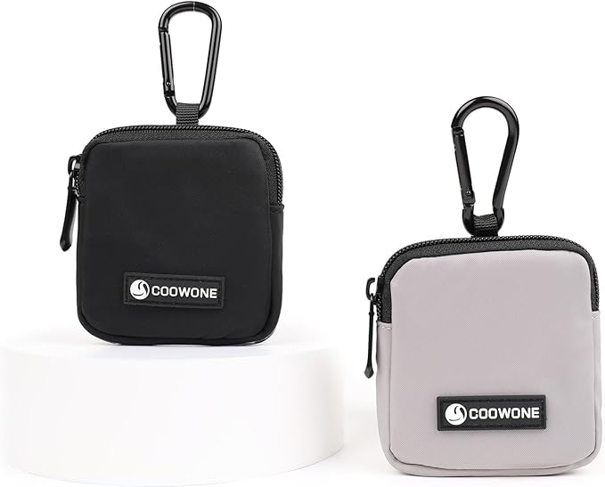 Dog Treat Pouch 2 PCS, Waterproof Small Dog Treat Bag for Leash, Hands Free Dog Walking Bag with Carabiner, Dog Poop Bag Holder for Pet Puppy Travel or Outdoor Use, Zipper Closure to Avoid Spilling-PawvioPets