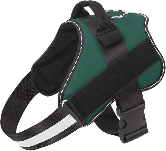 Bolux Dog Harness, No-Pull Reflective Dog Vest, Breathable Adjustable Pet Harness with Handle for Outdoor Walking - No More Pulling, Tugging or Choking (Dark Green, XS)-PawvioPets