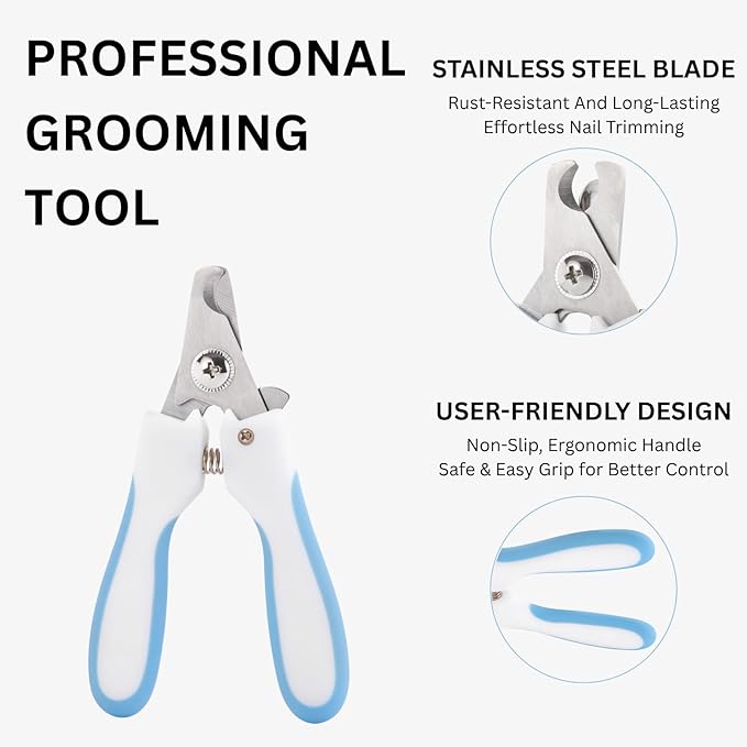 AIXINPET Dog & Cat Nail Clippers and Trimmers - with Free Nail File, Protective Guard to Avoid Over Cutting, Extra Sharp Blade - Suitable for Small to Large Dogs & Cats, Birds and Rabbits (Large)-PawvioPets