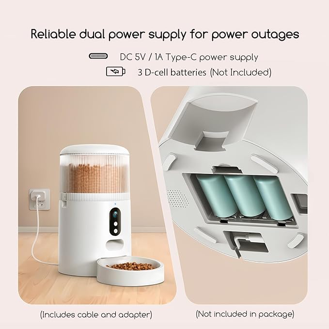 faroro Automatic Cat Feeder with Camera, 3MP HD Video & Night Vision, 5G/2.4G WiFi Smart Pet Feeder with APP Control, 2-Way Audio, Motion Alerts, Low Food Sensor, Timed Cat Feeder for Cats & Dogs, 4L-PawvioPets