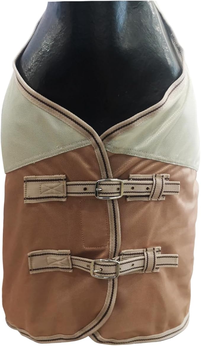 BARN & STABLE Breathable and UV Protective Tear-Resistant Mesh Horse Fly Sheet Comfy Equine Summer Sheet with Removable Web Leg Straps-PawvioPets