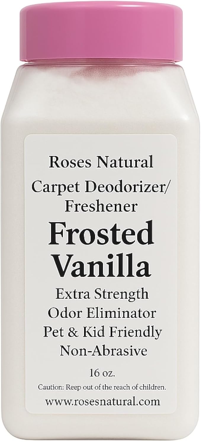 Carpet Deodorizer and Freshener, Inspired by Ice Vanilla Woods, Extra Strength, Pet & Kid Safe, Vanilla Pumpkin Scent, 16 oz (Frosted Vanilla)-PawvioPets
