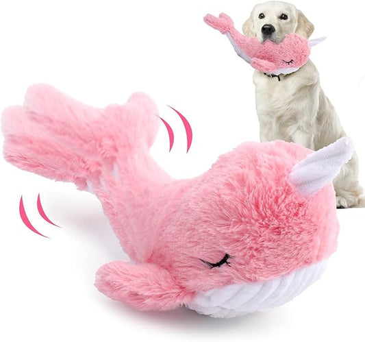 BABORUI Interactive Dog Toys Whale, Squeaky Dog Toys, Rechargeable Moving Dog Chew Toys for Small/Medium/Large Dogs/Puppy to Keep Them Busy (Pink)-PawvioPets