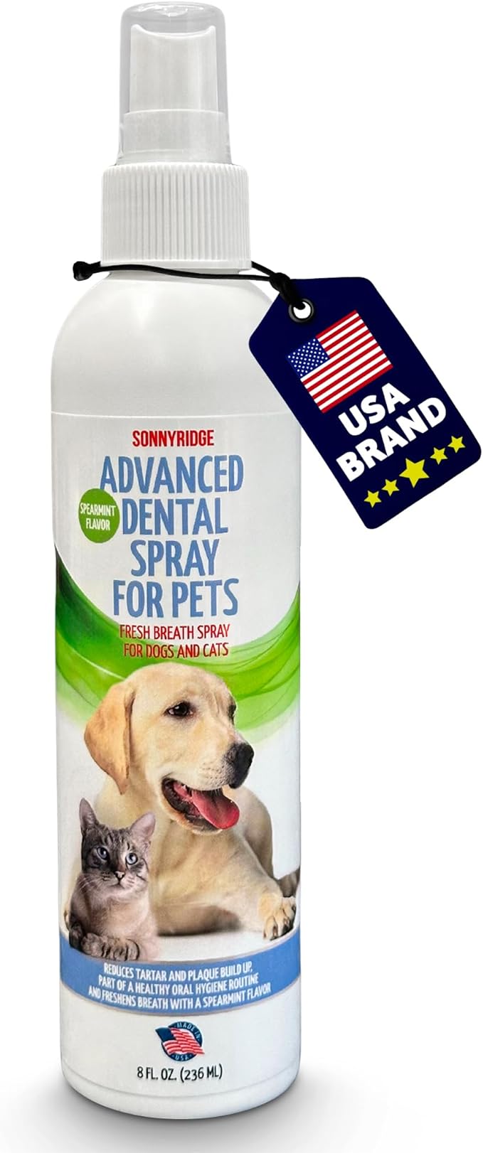 Dog Dental Spray Removes Tartar, Plaque and Freshens Breath Instantly. The Most Advanced Dental Spray for Healthy Teeth, Gums and Oral Health Care for Your Dog, Cat or Pet - 1-8 oz. Bottle-PawvioPets