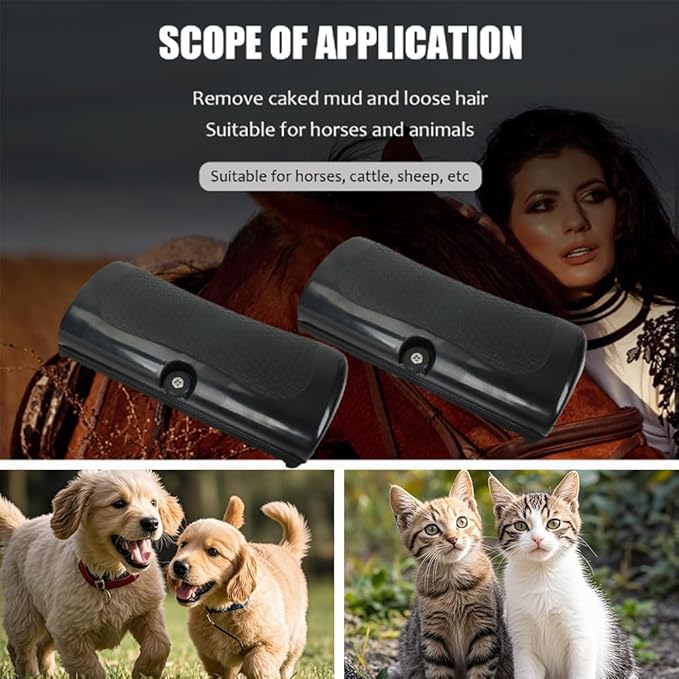 2Pc Deshedding Brush Rhykin Brush for Pets, Pet Hair Removal Tool,Suitable for Cats, Dogs, Rabbits, and Horses-PawvioPets