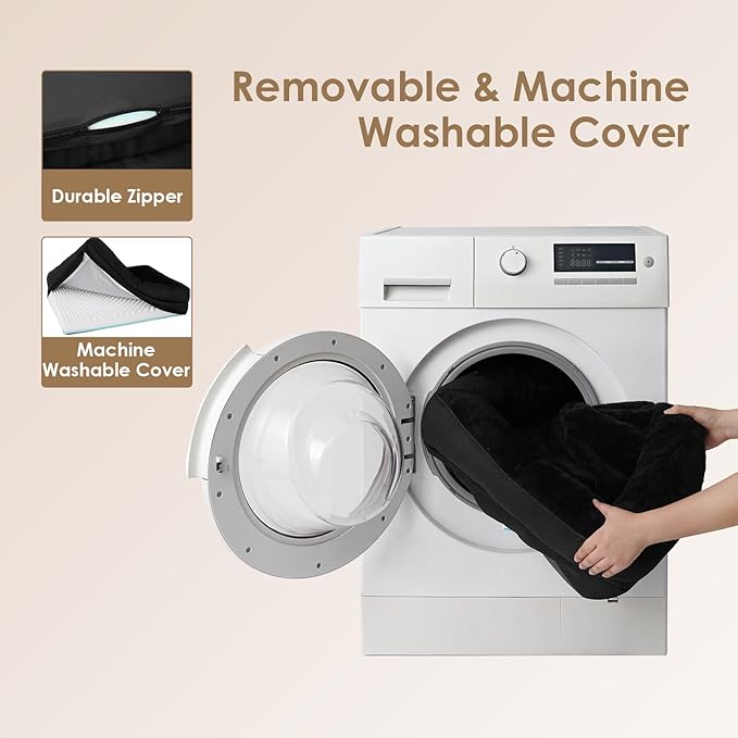 EHEYCIGA Memory Foam Dog Bed for Large Sized, Orthopedic Dog Sofa with Sides and Waterproof Liner, Washable Bolster Pet Couch with Removable Cover, 36x27x7 Inch, Black-PawvioPets