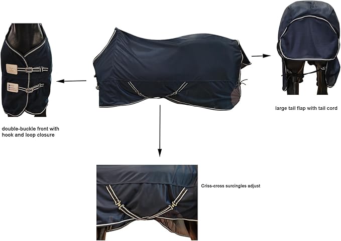 BARN & STABLE Breathable and Tear-Resistant Horse Fly Sheet with UV Protection Equine Summer Sheet Horse Fly Blanket with Removable Web Leg Straps-PawvioPets