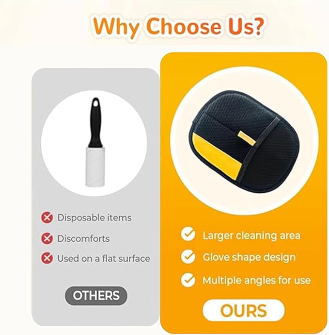 1PC Pet Hair Removal Glove,2025 New Reusable Pet Hair Removal Tool, Suitable for Bed Sheets, Sofas, Clothes, Carpets, Car Seats, and Static Gloves for Dogs and Cats-PawvioPets