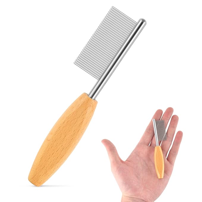 DLUGOPIS 4 In Pet Face and Finishing Comb for Dogs Small Faces Metal Pocket Comb Perfect For Matted Fur Knots Tangles-PawvioPets