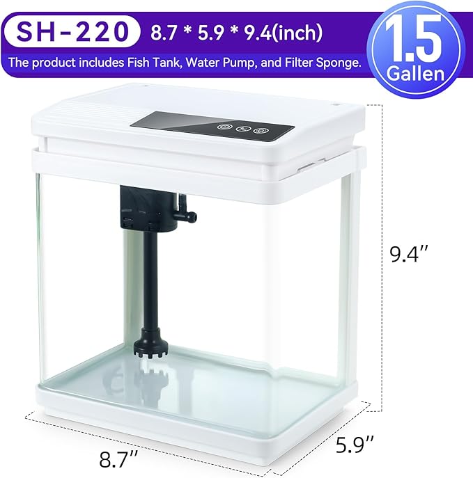 Beginner Betta Fish Tank Aquarium kit Intelligent Timed Shutdown, Seven LED Lights, Adjustable Brightness, High-Transparency Glass, Efficient Filtration-PawvioPets