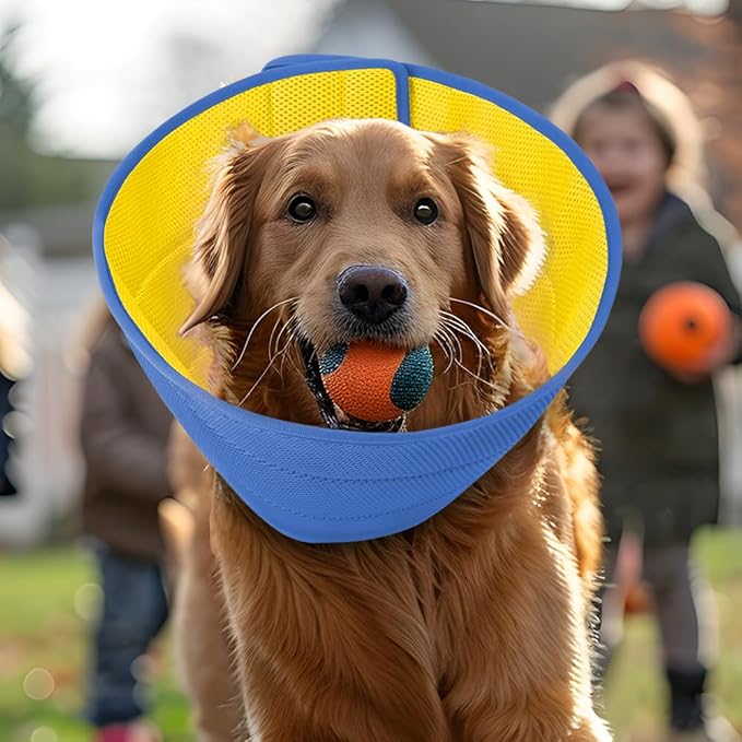 Dog Cone Soft Recovery Collars & Cones After Surgery for Medium Large Dogs, Comfy Ecollars to Stop Licking, Adjustable, Dog Ecollars for Recovery Fabric: Soft Comfort, Ecollars of Shame Alternatives-PawvioPets