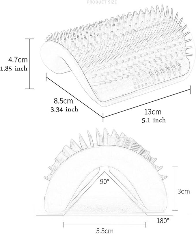 4 Pack Cat Self Groomer with Catnip Pouch,Cats Corner Massage Comb Grooming Brush Tool for Kitten Puppy (2 Black/2 Grey)-PawvioPets
