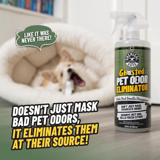 Ghosted Pet Odor Eliminator, Refresh Your Home, Car, Office, & More, from Chemical Guys (32 Fl Oz) - Fresh Citrus Scent - PCS10232-PawvioPets