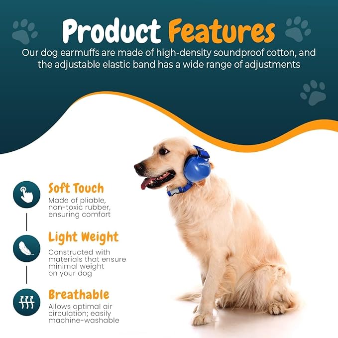 Dog Ear Muffs for Noise Protection, 29dB NRR Dog Earmuffs, Noise Cancelling Headphones for Dogs-PawvioPets