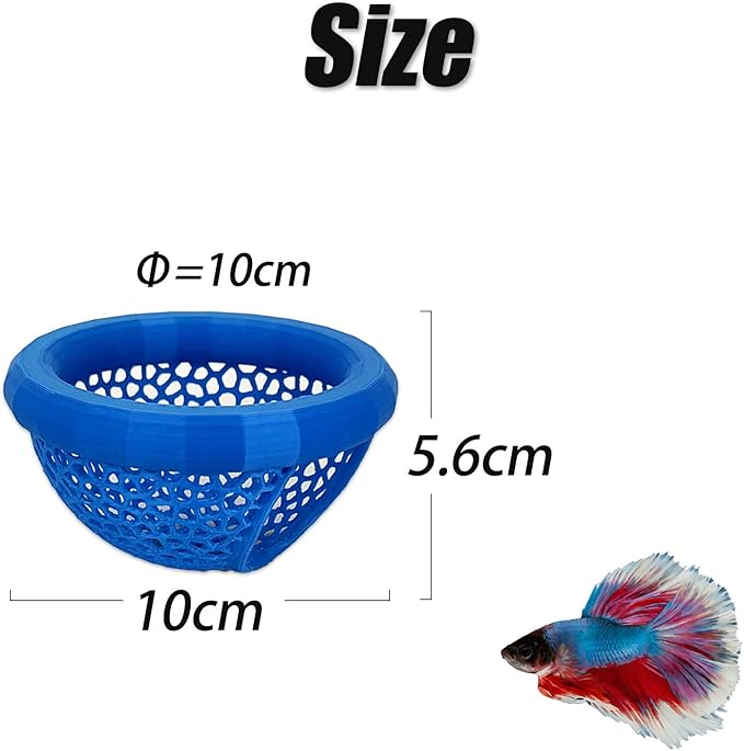 Aquarium Floating Betta Fish Skins, Betta or Shrimp Feeder, Cave and Hammock, Small Fish Feeding Rings, Aquarium Hiding Feeding Decorative Accessories (Blue)-PawvioPets
