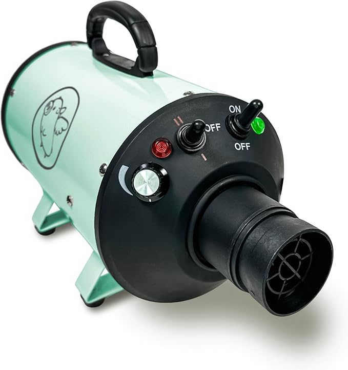 Flying Pig High Velocity Dog Pet Grooming Dryer w/Heater (Flying One, Mint w/Grey Logo)-PawvioPets