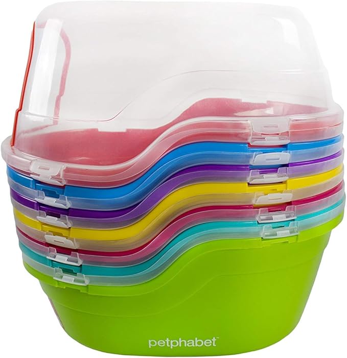 Covered Litter Box, Jumbo Hooded Cat Litter Box Holds Up to Two Small Cats Simultaneously,Extra Large Purple by Petphabet-PawvioPets