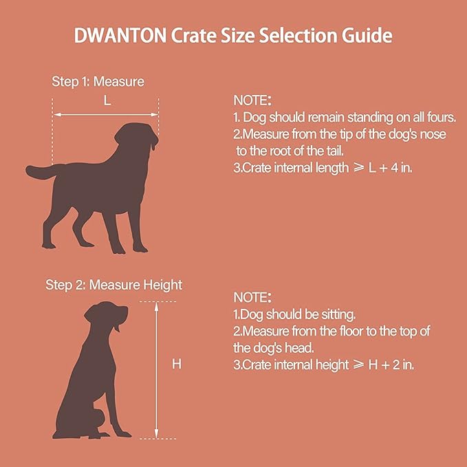DWANTON Dog Crate Furniture with Cushion, Wooden Kennel Table with Double Doors, Indoor Dog House, Large Size, 38.5" L, Greige-PawvioPets