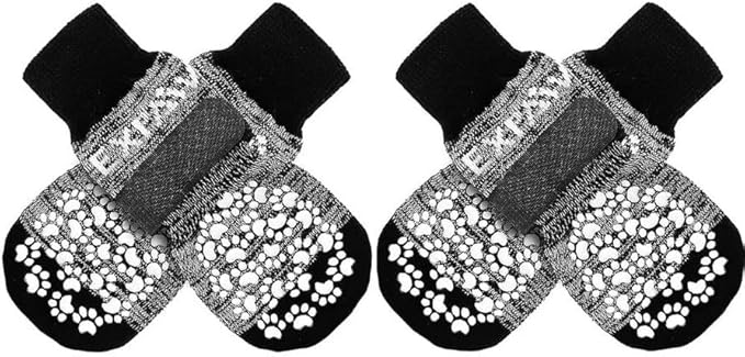 EXPAWLORER Anti Slip Dog Socks to Prevent Licking Paws, Dog Shoes for Hot Pavement, Dog Booties for Small Medium Large Senior Dogs, Traction Control Boots & Paw Protectors for Hardwood Floors-PawvioPets