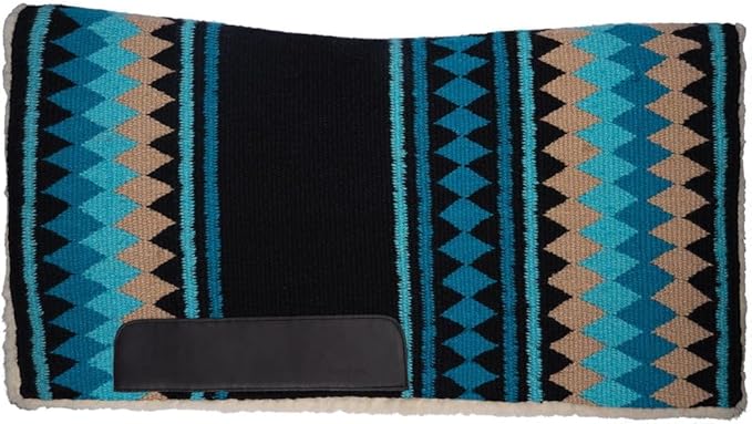 Fleece Bottom Contoured Saddle Pad - 34" x 40" | New Zealand Wool Top | 3/4" Felt Core | Contoured Fit | Hypoallergenic Fleece Lining | Weighs 8 lbs-PawvioPets