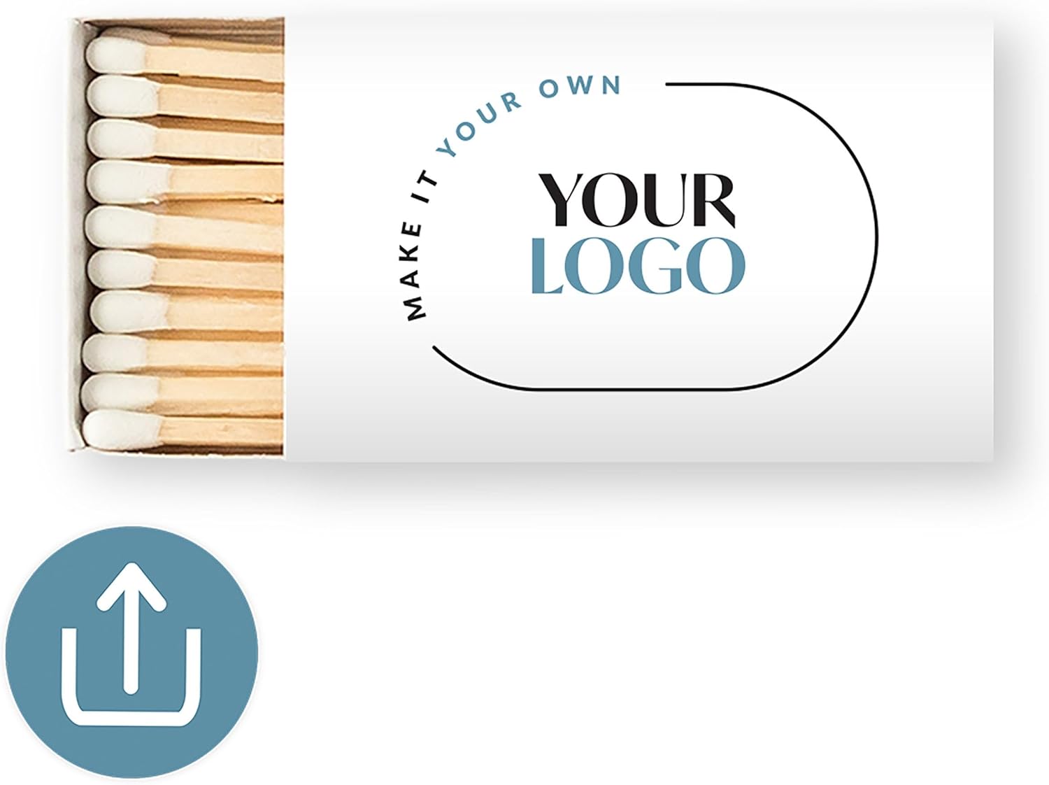 Weddingstar Matchboxes Stickers for Corporate Gift - Your Business Logo - Pack of 50 Navy