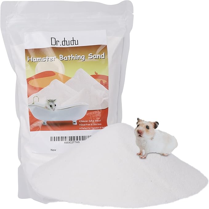 DR.DUDU Hamster Bath Sand, 6.6lb Dust Free Desert Sand or Potty Litter Sand for Hamster Chinchillas Gerbil Syrian Mice Small Animals (White)-PawvioPets