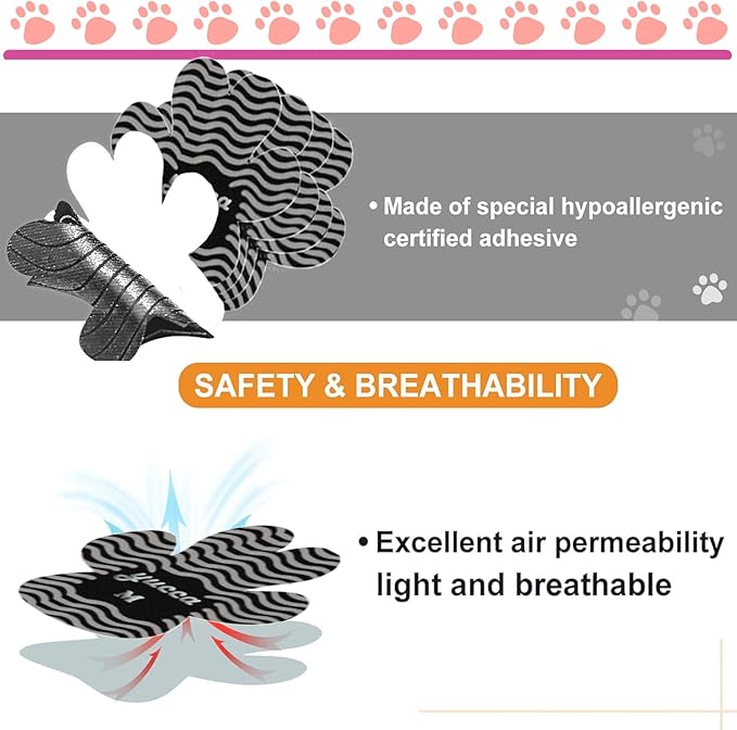 Dog Anti Slip Paw Grips Traction Pads, Dog Paw Protector with Stronger Adhesive, Toe Grips for Dogs from Slipping on Hardwood Floors, Dog Shoes Booties Socks Replacement for Older Dogs-PawvioPets