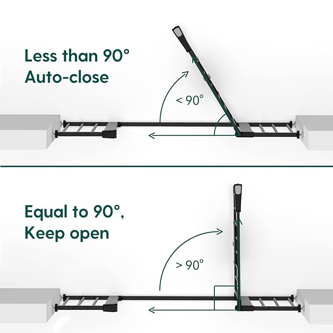 BABELIO 36" Tall Baby Gate, 29-48" Auto-Close & Pressure Mounted, Black Steel Dog Gate for Stairs & Doorways-PawvioPets