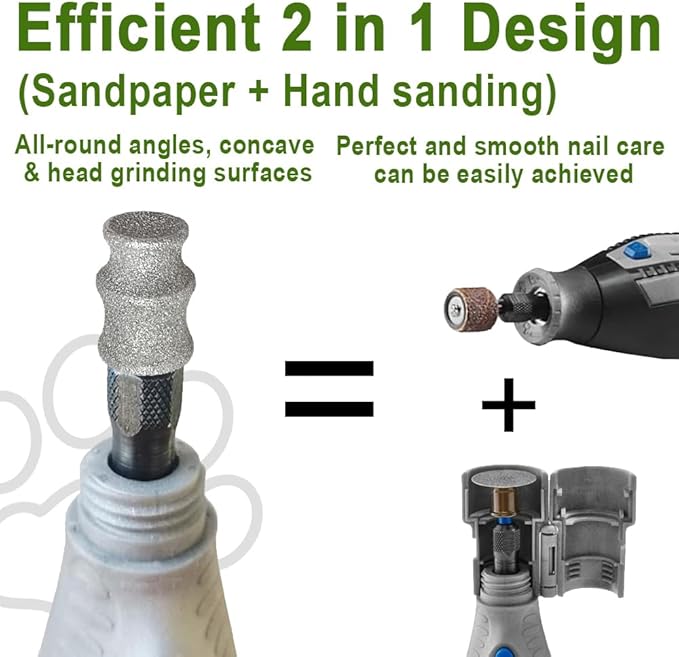Diamond Dog Nail, 1/8'' Nail Tool for Dogs, for Animals Nail Care & Home Grinder Tools for Dogs Combo G-PawvioPets