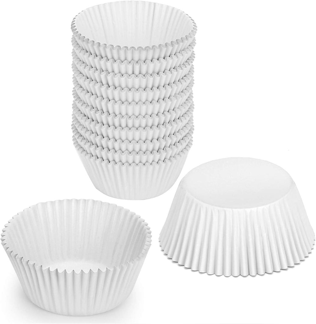 Gifbera White Metallic Foil Cupcake Liners Standard Size Baking Cups, 200-Count