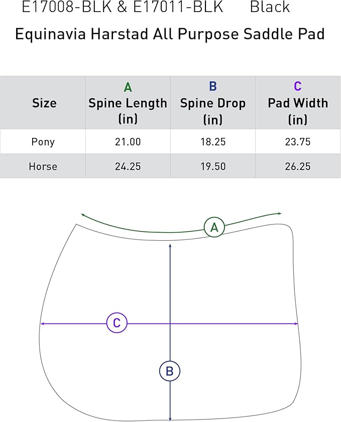 Equinavia Harstad All Purpose Saddle Pad | Classic & Durable | Moisture-Wicking Tricot Backing-PawvioPets