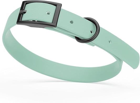 Dogline Biothane Waterproof Dog Collar Strong Coated Nylon Webbing with Black Hardware Odor- Proof for Easy Care Easy to Clean High Performance Fits Small Medium or Large Dogs, Sage Green-PawvioPets