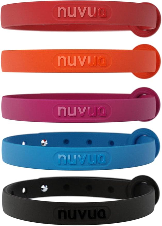 5 Pack Breakaway Cat Collar - Soft, Comfortable, and Lightweight Safety Buckle Collar with ID Tag Ring for Outdoor Cats and Kittens by Nuvuq (6 ⅞" to 10 ¼", Red, Orange, Pink, Blue and Black)-PawvioPets