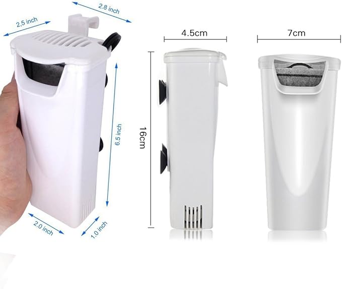 Aquarium Waterfall Filter Reptiles Turtle Filter for small tank 1-15 gallon, Low Level Water Clean Pump Internal Bio Media Water Filtration System for Fish Amphibian Cichlids Frog (Waterfall Filter)-PawvioPets