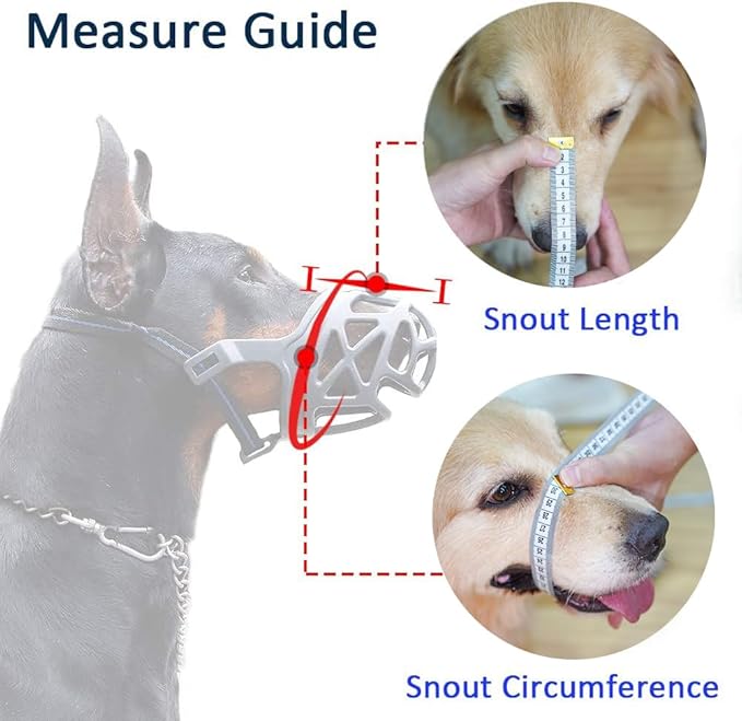 Dog Muzzle, Printed Basket Muzzle for Small Medium Large Dogs Dachshund, Beagle, German Shepherd, Breathable Pet Muzzles to Prevent Biting Chewing Scavenging, Allows Panting and Drinking-PawvioPets