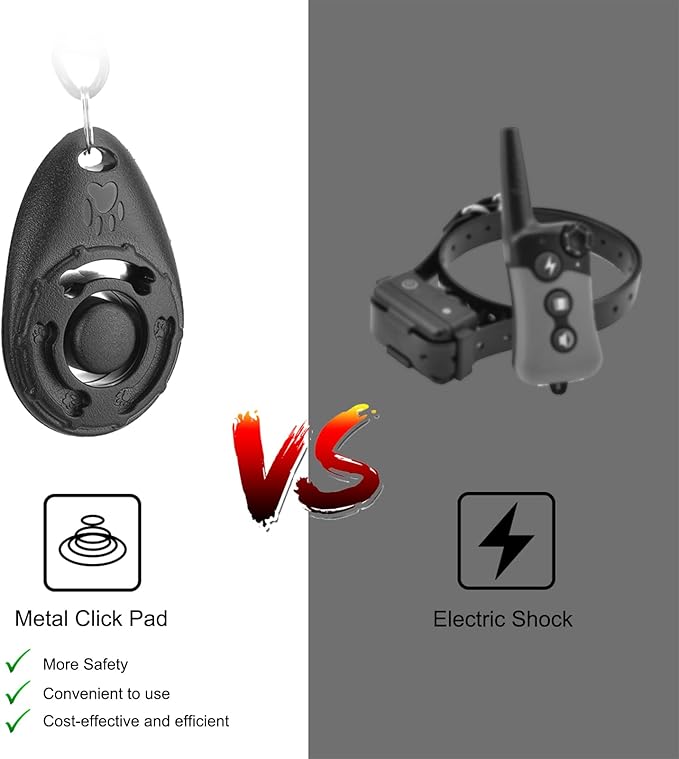 Dog Clicker for Training, 2 Pack Dog Training Clicker, Clicker Dog Training with Wrist Strap, Pet Training Clicker, Perfect for Dog Cat Puppies Behavioral Training (Black and Water Lake Blue)-PawvioPets