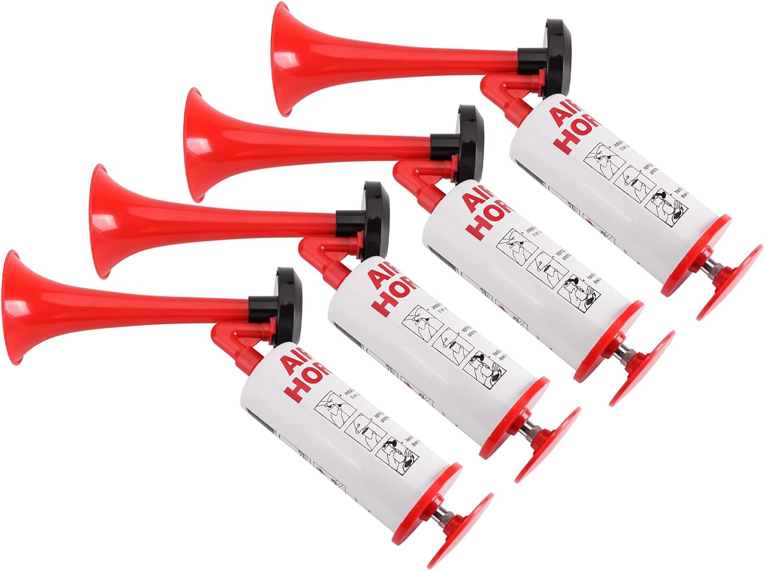4Pcs Handheld Air Horn, Aluminum Portable Handheld Air Pump Horn, Loud Noise Maker Safety Horn for Boats Cars Sporting Events Camping Reusable Eco-Friendly (Handheld air horn 4pcs)