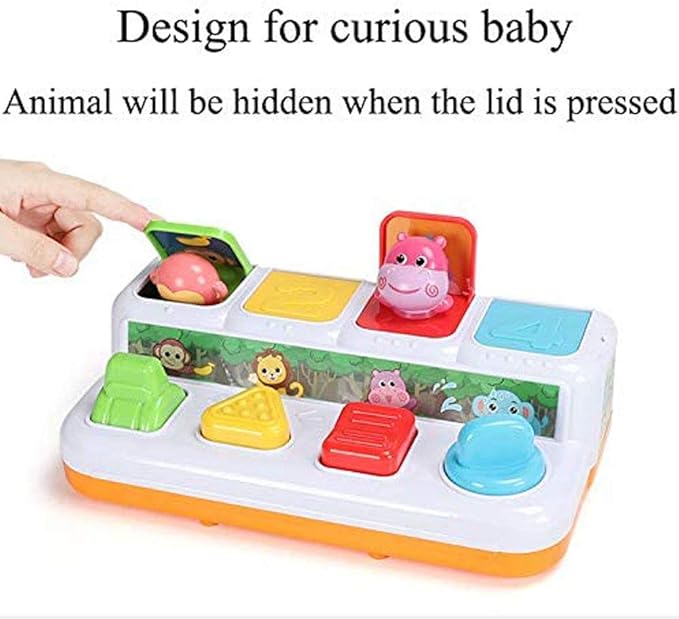 Animal Park Interactive Pop Up Music Toy,Up- Early Education Activity Center Toy, Ages 7 8 9 10 11 12 Months and up Infant Toddlers Toys.-PawvioPets